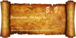 Beerman Velmira névjegykártya